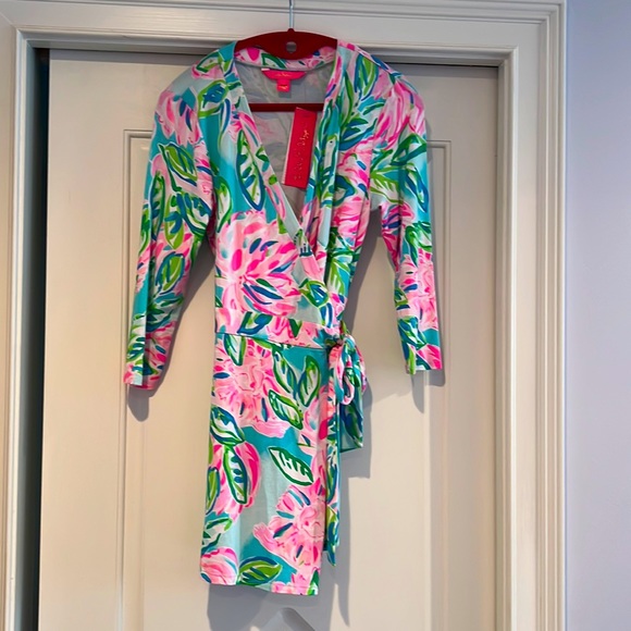 Lilly Pulitzer Dresses & Skirts - Lilly Pulitzer 🌸 NWT Karlie Wrap Romper S Totally Blossom Dress style romper